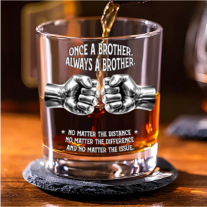 Always My Brother - Personalized Custom Whiskey Glass