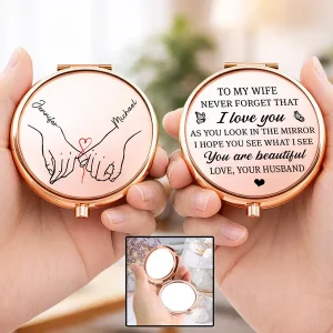 Beauty Reflected Through Love - Personalized Custom Compact Mirror