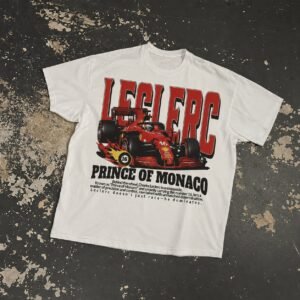 Monaco Racing Graphic Tee, Oversized White Race Car Shirt, Vintage Motorsport Inspired T-Shirt, Streetwear Gift for Racing Fans
