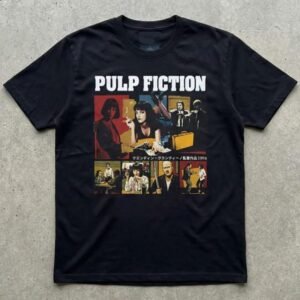 Retro Crime Movie Graphic T-Shirt, 90s Cult Film Inspired Tee, Vintage Cinematic Collage Shirt, Unisex Movie Fan Gift